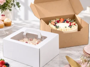 cajas de pastel y tarta de frutos rojos