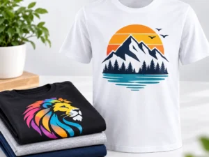 camisetas personalizadas en estudio minimalista