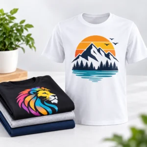 camisetas personalizadas en estudio minimalista