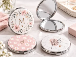 espejos compactos personalizados en estilo elegant