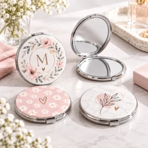 espejos compactos personalizados en estilo elegant