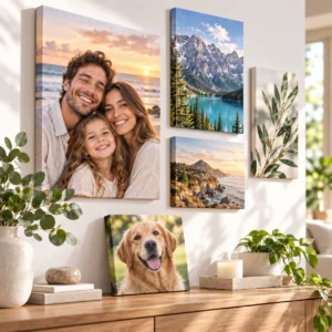 galería de lienzos en un hogar acogedor
