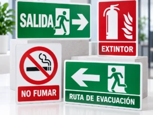 señalización de seguridad en oficina moderna