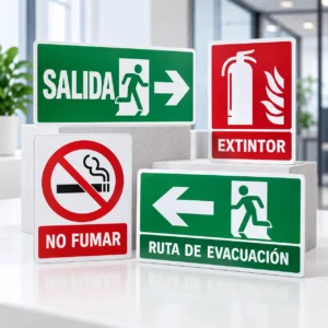 señalización de seguridad en oficina moderna